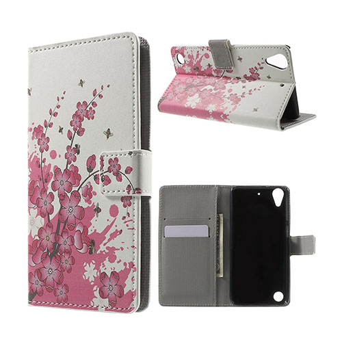 Holberg Läderfodral med Kortfack för HTC Desire 530 - Plommonblomma