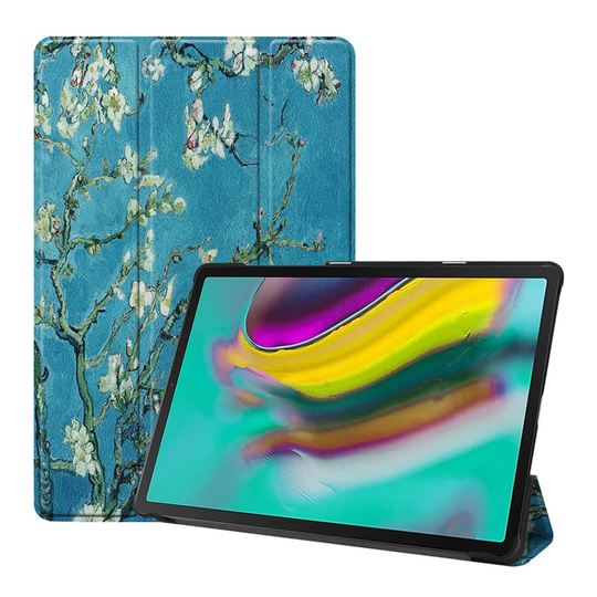 Samsung Galaxy Tab S5e vikfodral med tryck - Blomster