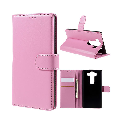 Leather Phoenix LG V10 Läderfodral med Stativ och Korthållare - Rosa