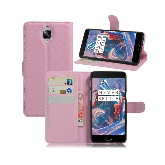 Mankell Litchi Läderfodral för OnePlus 3 - Rosa
