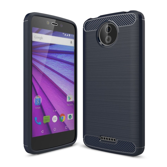 Motorola Moto C Karbon fiber designat skal - Blå
