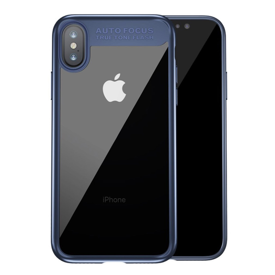 BASEUS iPhone X Skal med färgad kant - Blå