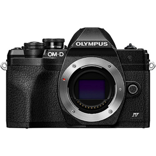 Olympus OM-D E-M10 Mark IV Digitalkamera 21.8 Megapixel Svart 4K-video, Bildstabilisering, Blixtskon, Bluetooth, Vrid-/svängbar display, Elektronisk sökare,