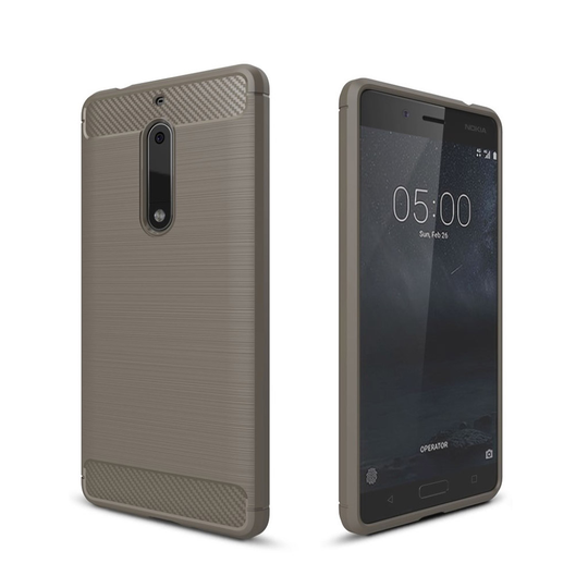 Nokia 5 Skal med modern karbon fiber design - Grå