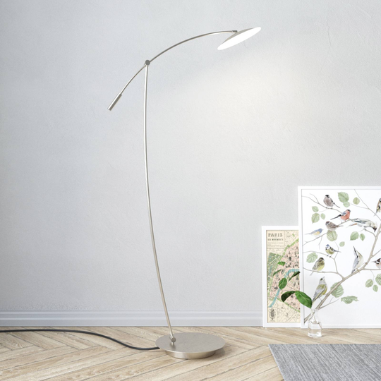 B-Leuchten Ohio golvlampa nickel/krom