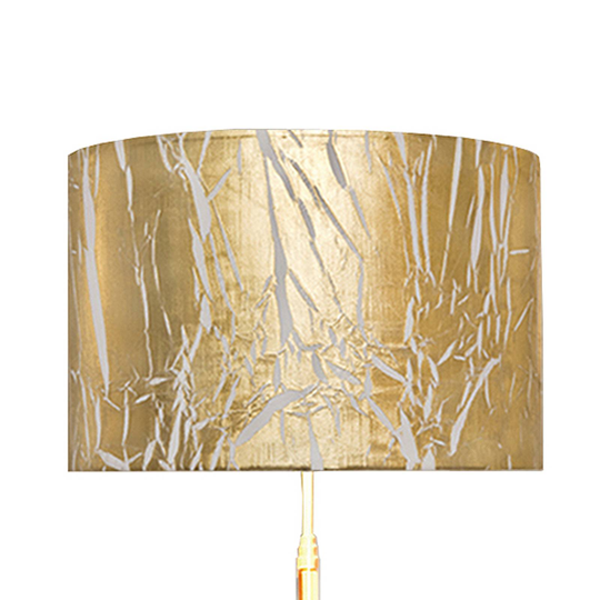 Golvlampa Strapo, skärm guld, stativ nickel