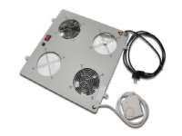 Digitus DN-19 FAN-2-N - Fläktbricka för stativ - med 2 kylfläktar, termostat - ljusgrå, RAL 7035 - 19