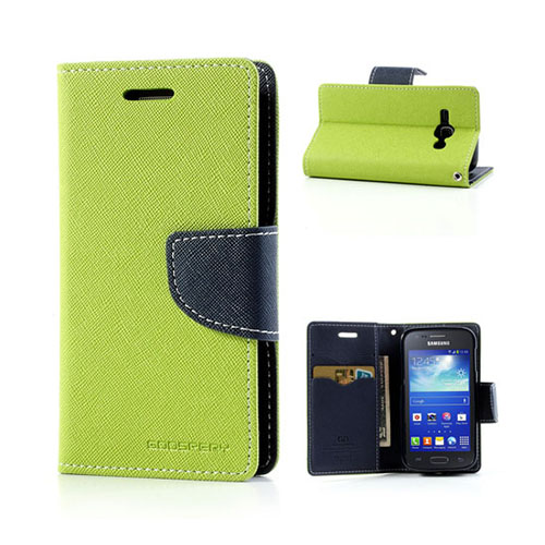 Mercury (Grön / Mörkblå) Samsung Galaxy Ace 3 Flip-Fodral