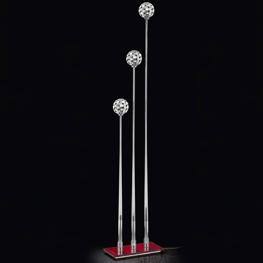 3 lampor golvlampa Sfera, fot röd