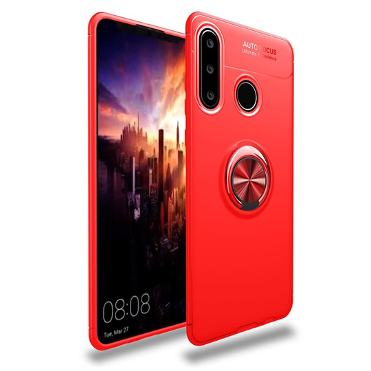 Huawei P30 Lite skal med stativ/mobilring - röd