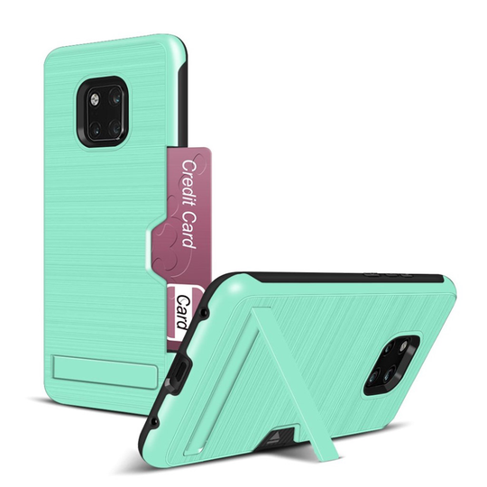 Huawei Mate 20 Pro borstat fodral med stativ - cyan