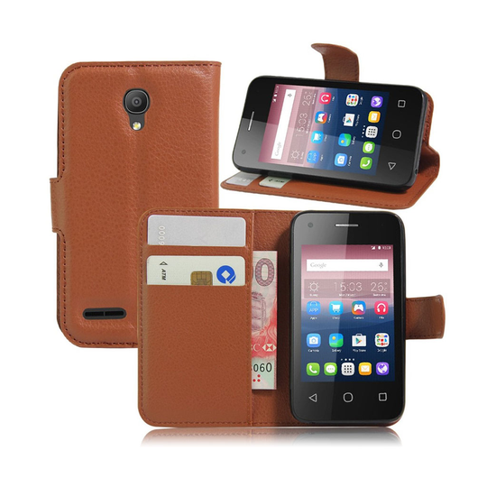 Mankell Alcatel OneTouch Pixi 4 (3.5) Läderfodral - Brun