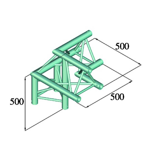 Alutruss TRILOCK 6082AL-31 3-punkts travers 3-vägs hörn 90 °