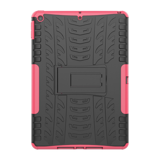 Anti-slip Hybridskal med Stativ för iPad 10.2" 2019 - Svart/Rosa