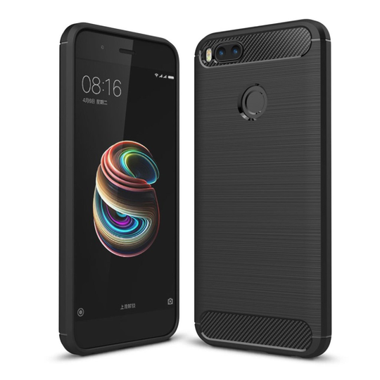Xiaomi Mi A1 Karbon fiber designat skal - Svart