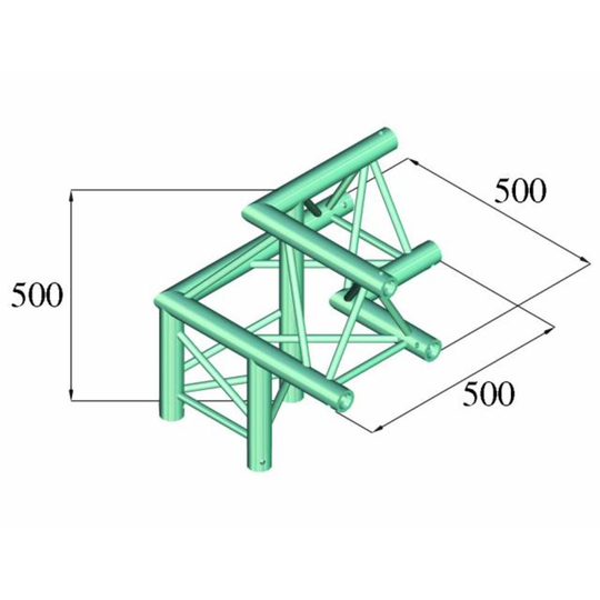 Alutruss TRILOCK 6082AL-32 3-punkts travers 3-vägs hörn 90 °