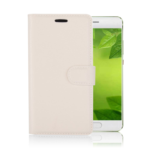 Huawei P10 litchi fiber läderfodral - Vit
