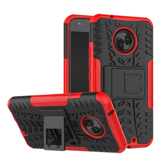 Motorola Moto X4 Hybird skal med kickstand - Röd