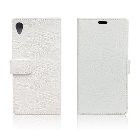 Sony Xperia L1 krokodilskinn textur läderfodral - Vit