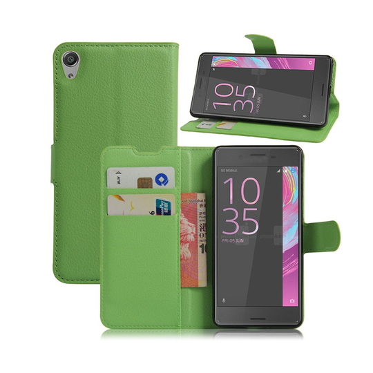 Rømer Sony Xperia E5 Litchi Läderfodral - Grön