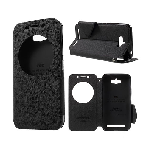 ROAR KOREA Läderfodral med ett Fönster för Asus Zenfone Max ZC550KL - Svart