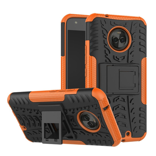Motorola Moto X4 Hybird skal med kickstand - Orange