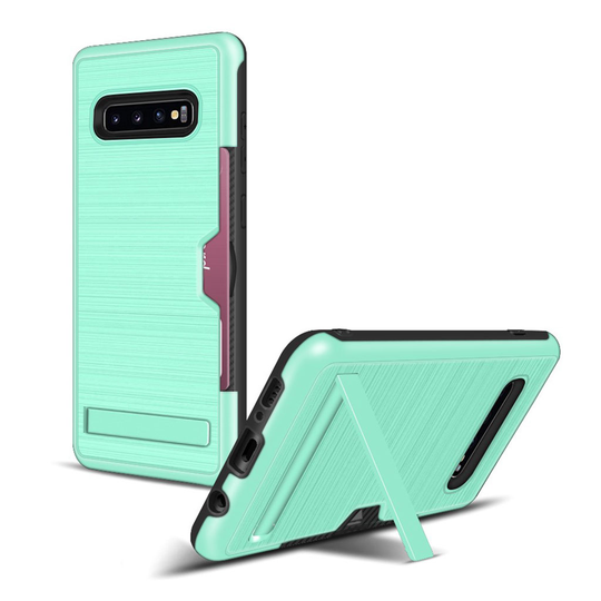 Samsung Galaxy S10 Plus skal med borstad yta - Grön