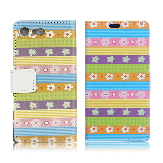 Sony Xperia X Compact plånboksfodral - Blomränder