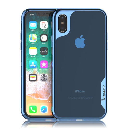 IPAKY iPhone X Genomskinligt skal - Blå