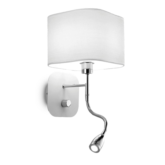 Holiday vägglampa med flexarm-läslampa, vit