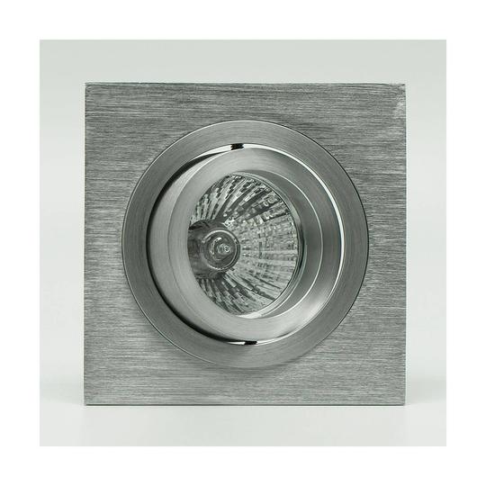 Inbyggnadslampa Básico, kantig, borstat aluminium
