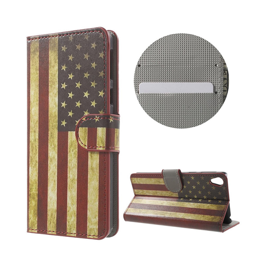 Hagerup Sony Xperia E5 Läderfodral - USA Flagga
