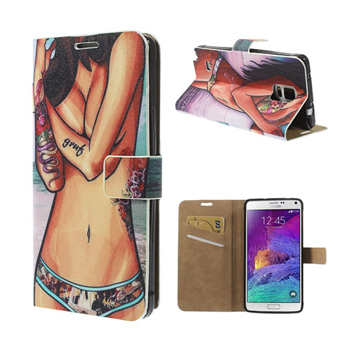 Liksom (Bystig Tjej) Samsung Galaxy Note 4 Flip-Fodral
