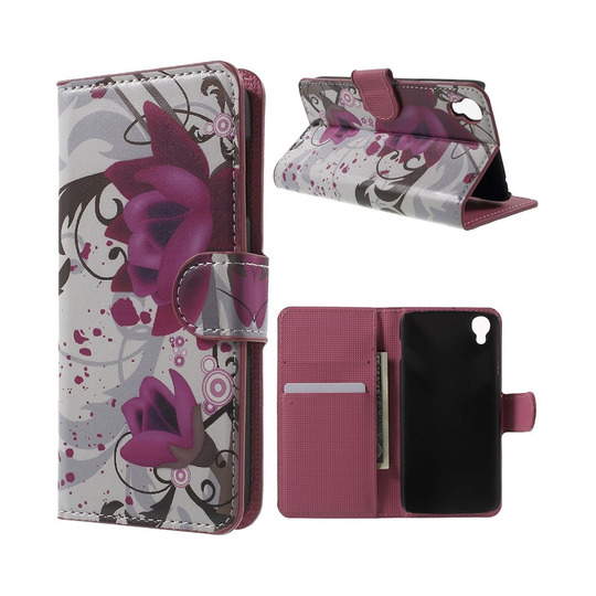 Moberg Alcatel OneTouch Idol 3 (4.7) Fodral - Lila Blommor