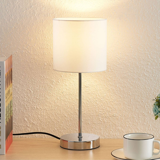 Lindby Leokadia bordslampa, krom vit