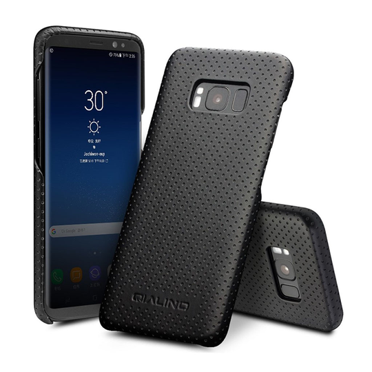 QIALINO Samsung Galaxy S8 Läckert läder skal - Svart