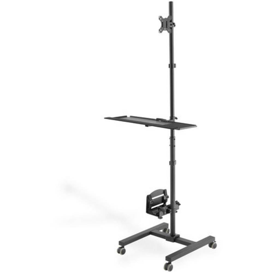 Digitus DA-90374 1x TV-golvstativ 43,2 cm (17) - 81,3 cm (32) Justerbar i höjd, Tangentbordsbricka, Tiltbar, Roterbar, Svängbar