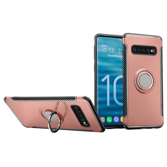 Samsung Galaxy S10 skal med mobilring - rosa guld