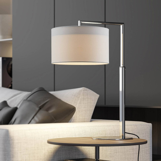 Lucande Iska bordslampa, höjdjusterbar, vit