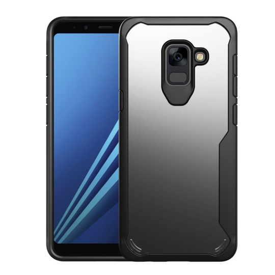 Samsung Galaxy A8 (2018) Genomskinligt skal med ram - Svart