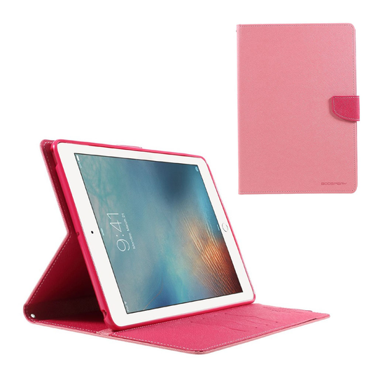 MERCURY iPad (2017) Läder fodral med plånbok - Ljus rosa