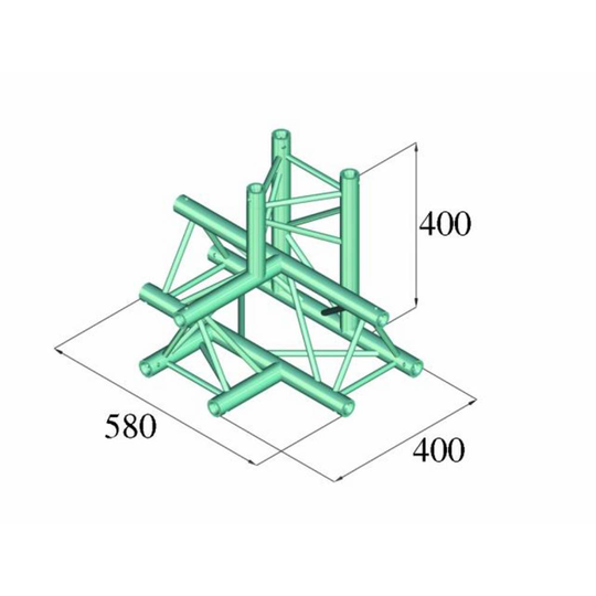 Alutruss DECOLOCK DQ3-PAT42 3-punkts travers 4-vägs hörn 90 °