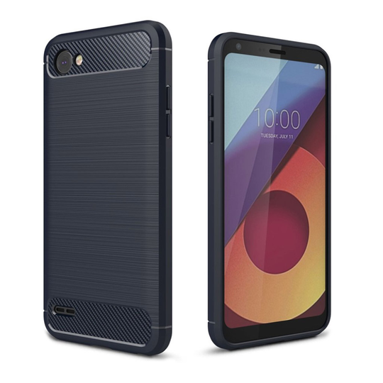 LG Q6 Skal med unik karbon fiber stil - Blå