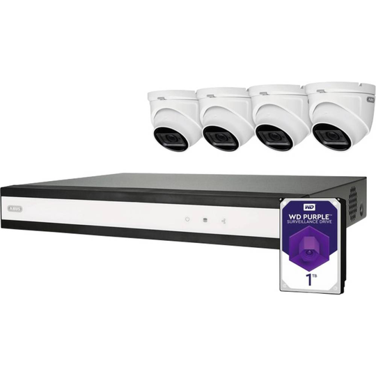 ABUS TVVR33841D Analog, AHD, HD-CVI, HD-TVI, IP Övervakningskameraset 8 kanaler med 4 kameror 2560 x 1940 pixel 1 TB