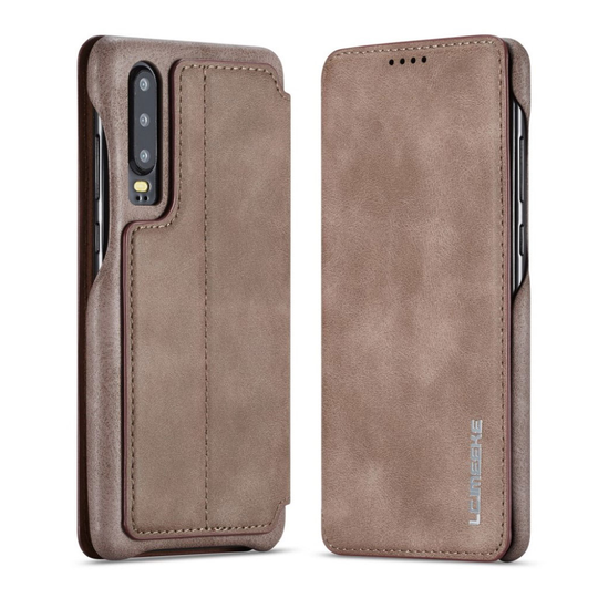 LC.IMEEKE Huawei P30 Läderfodral - Kaffe