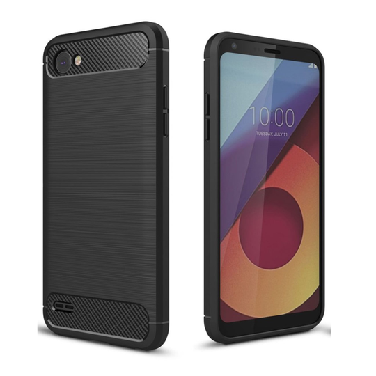 LG Q6 Skal med unik karbon fiber stil - Svart