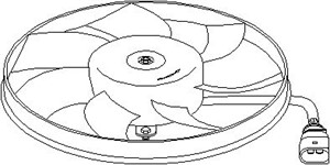 Fläkt, kylare, Höger, AUDI,SEAT,SKODA,VW, 1K0 959 455DH, 1K0 959 455ET, 1K0 959 455Q, 3C0 959 455G