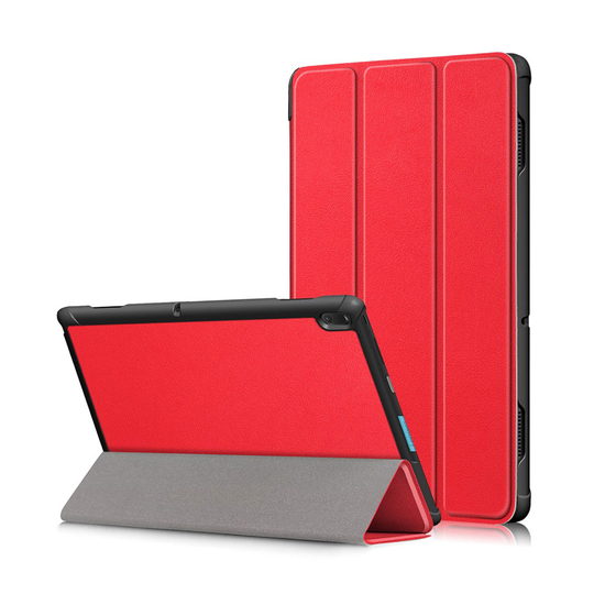 Lenovo Tab E10 stötsäkert plånboksfodral i läder - röd
