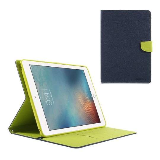 MERCURY iPad (2017) Läder fodral med plånbok - Mörk blå