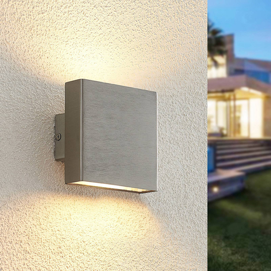 Prios Ploski vägglampa 2 lampor 10 cm stål